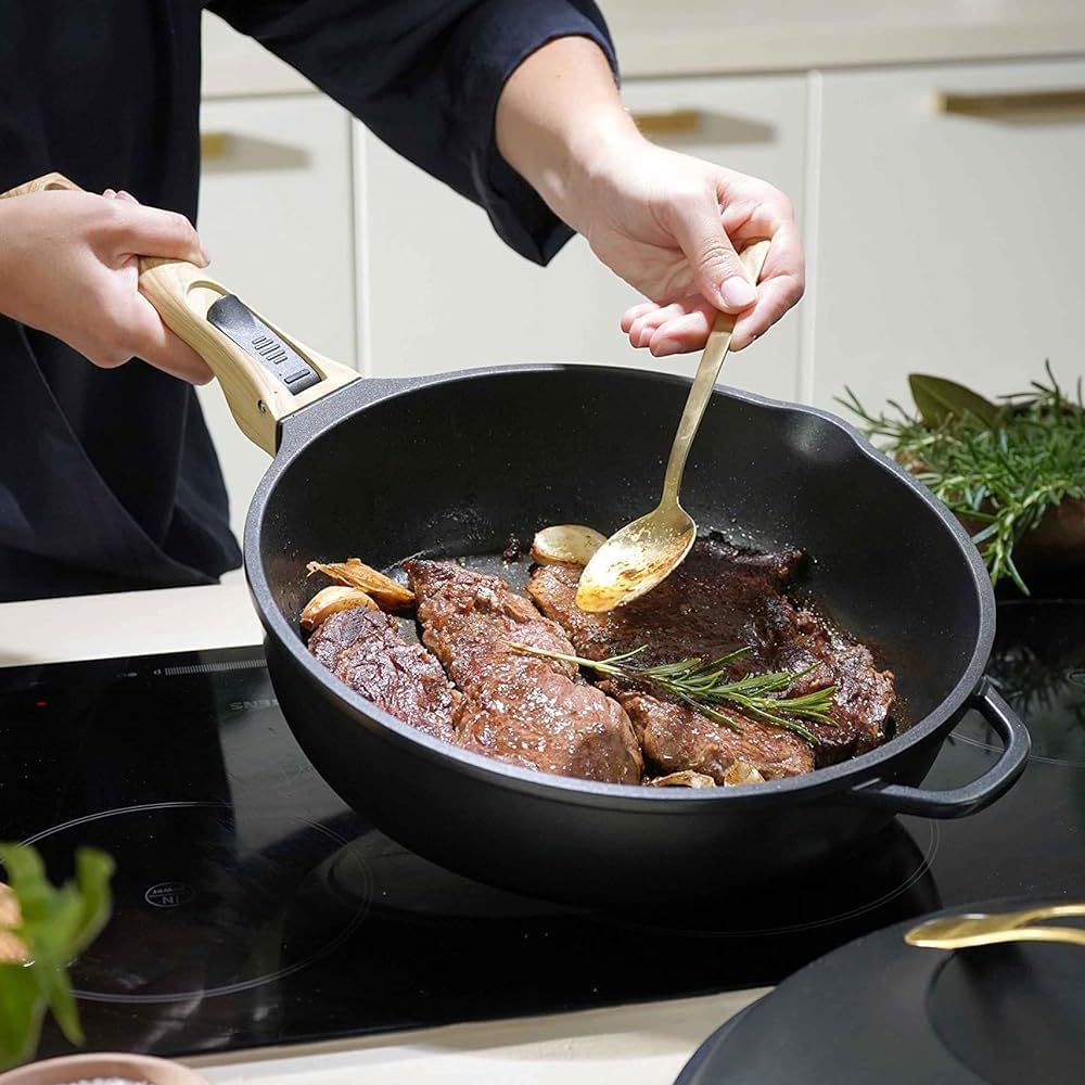 COOKUT - La Fabulosa - Sartén 8 en 1-24 cm - METEORE - Antiadherente, Ecológica, Sin PFOA - Inducción y Horno