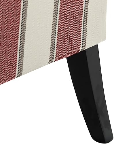 Miniatura 9 de HULALA HOME Silla decorativa moderna con brazos y patas de madera, silla decorativa a rayas, respaldo alto, reposabrazos acolchado y cómodo asiento