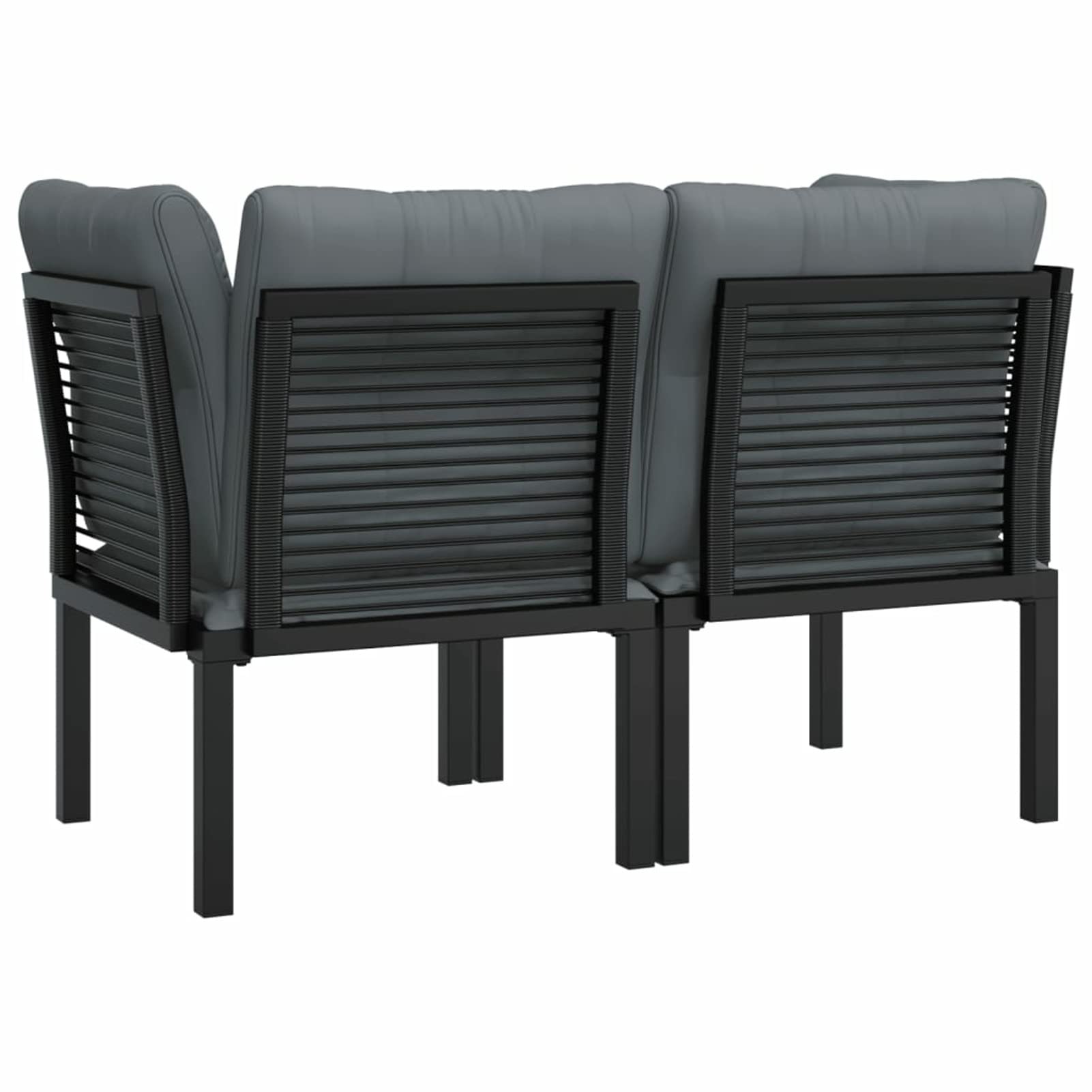 362801 Poltrone Angolari Giardino Cuscini 2pz Polyrattan Nero e Grigio Testata in Legno,Testata Letto Matrimoniale Muebles Dormitorio Spalliera Letto Testiere per Letto Matrimoniale
