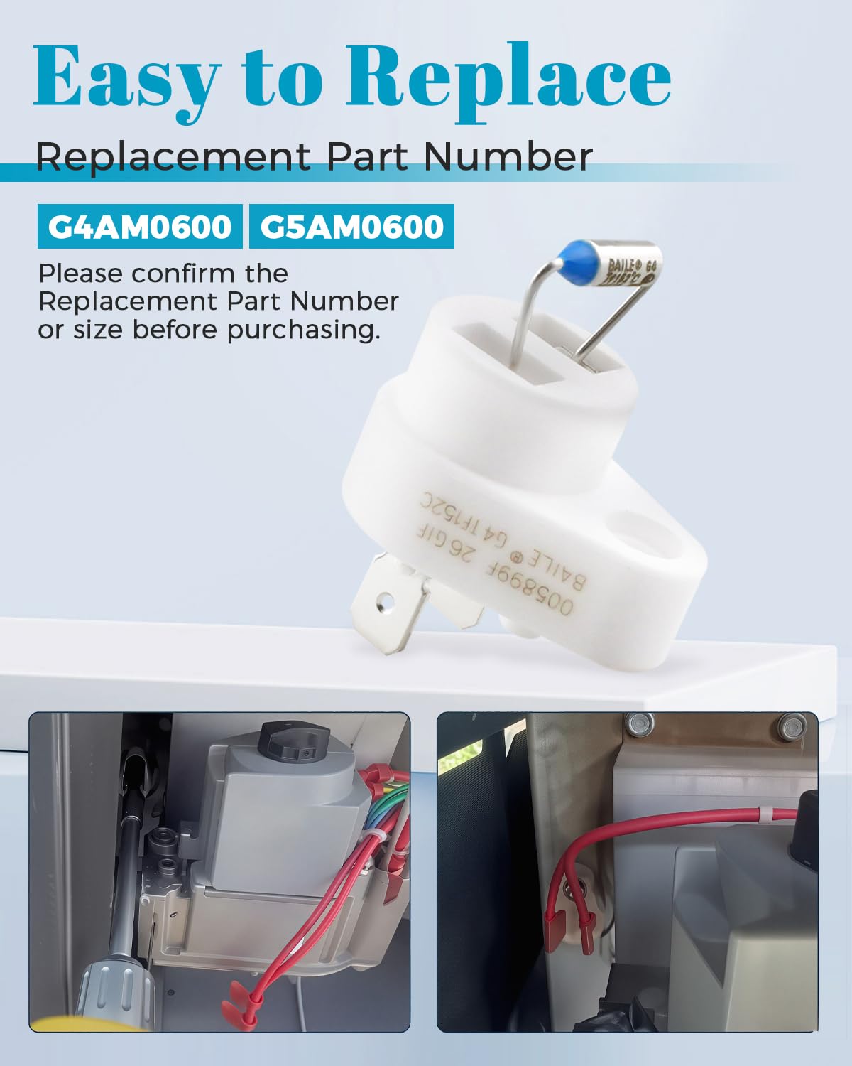 Fusible de corte térmico de 152 ℃ compatible con Raypak 005899F/Zodiac