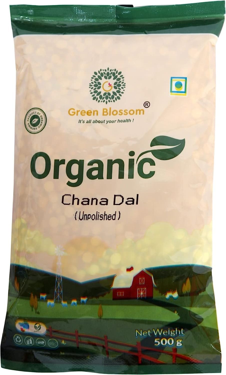 Green Blossom Organic Bajra Pearl Millet Whole and "Organic Chana Dal / Split | Combo of 2 | Style 341 1
