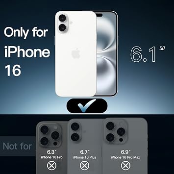 JETech Bumper Case and Privacy Screen Protector for iPhone 16 Bundle
