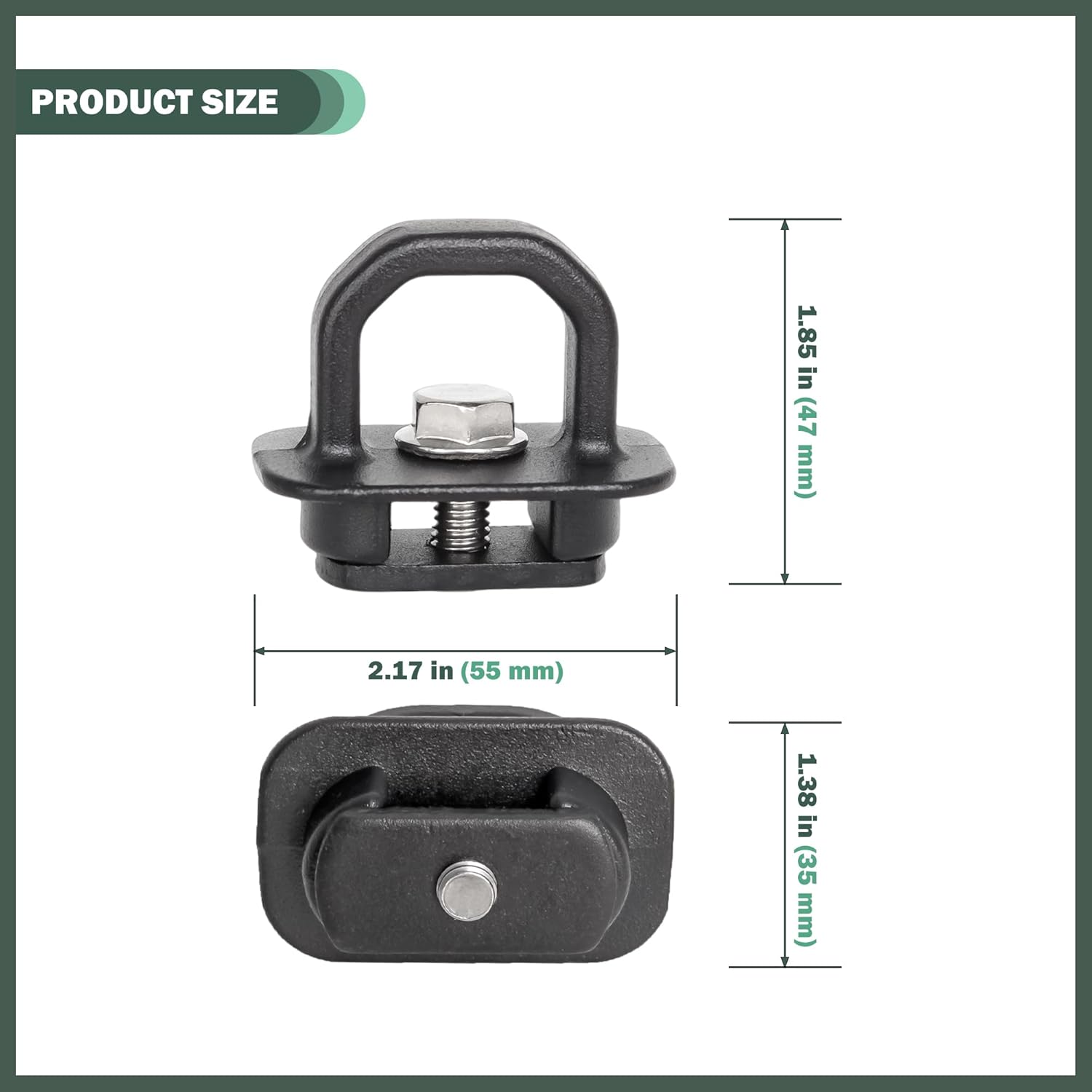 Aluminum Tie Down Anchors Truck Bed Side Wall Anchor fit for 2007-2023 Chevy Silverado/GMC Sierra, 2015-2023 Chevy Colorado/GMC Canyon, Truck Bed Cargo Hooks, DZ97903, Black, 9pcs