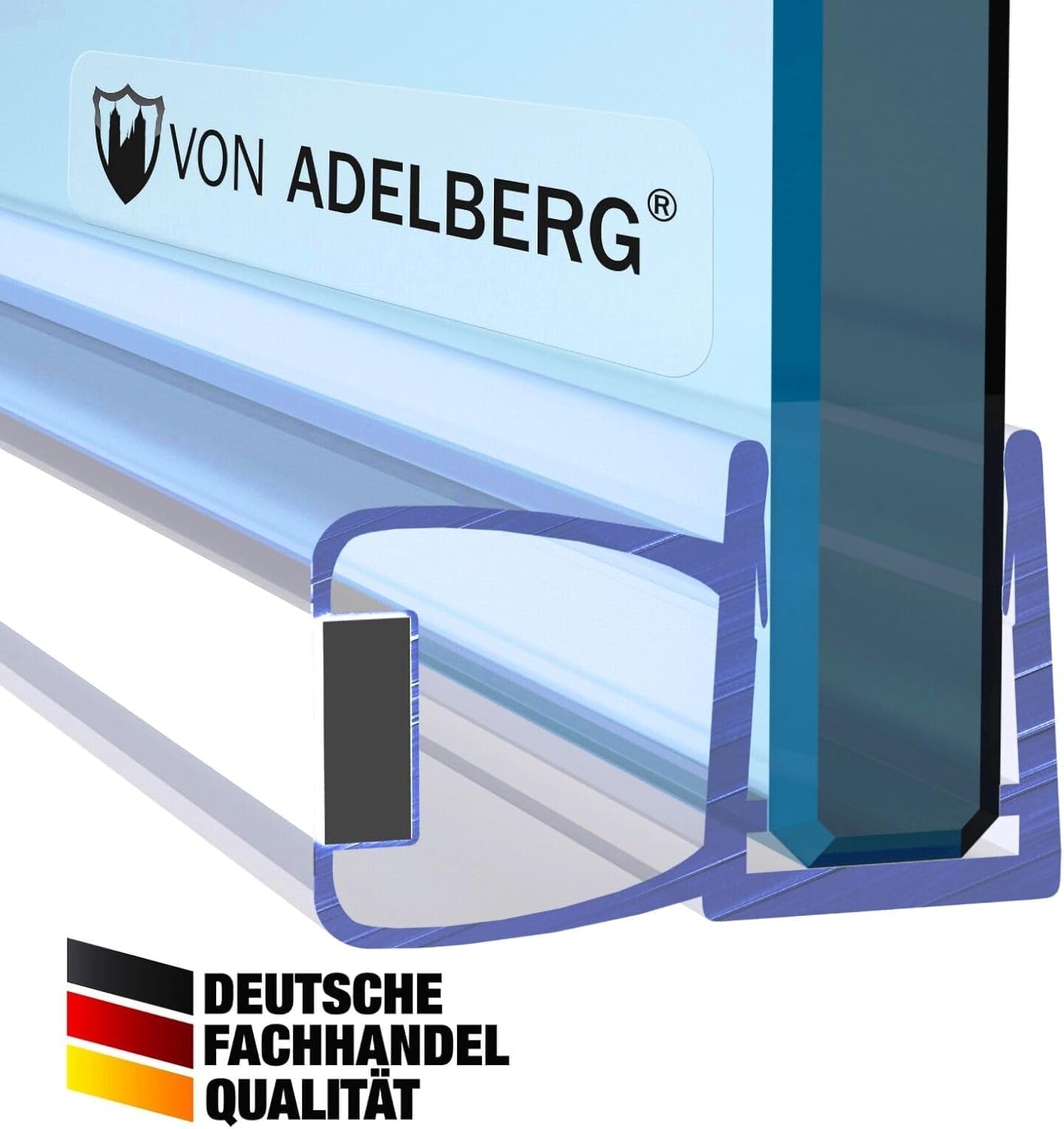 2 Magnetdichtungen für Duschtüren als Set. Spaltmaß (Lückenmaß) 21 mm. Länge 180 bis 200 cm. 90 Grad Magnetduschdichtung für 6mm bis 8 mm Glasstärke. Für Eckduschen. (200 cm)