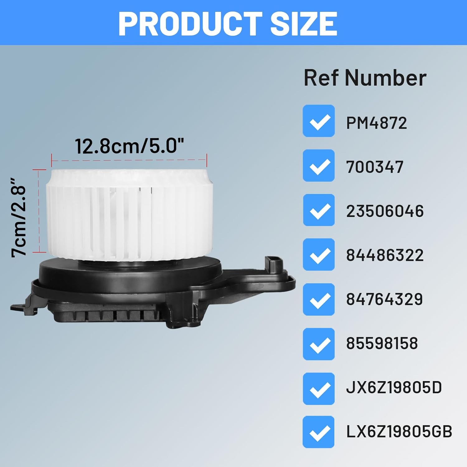 HVAC Heater Blower Motor with Brushless Motor - Compatible with Buick Chevy Ford & Cadillac, Lacrosse 2017-2019, Malibu 2016-2024, Escape 2020-2024, XT4 2019-2024, Replace# 700347
