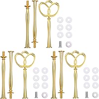 Vista 1 de Paquete de 3 soportes de 3 niveles para cupcakes de 13.6 pulgadas, soporte de corona de molde de metal, fabricación de bricolaje para plato