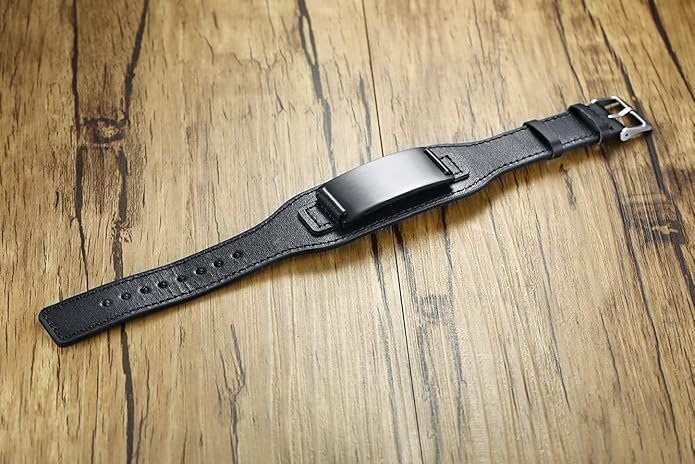 Image of THE MEN THING DARKMATTER STRAP BLACK - Genuine Braided Leather Bracelet Set for Men & Boys (8 inch)