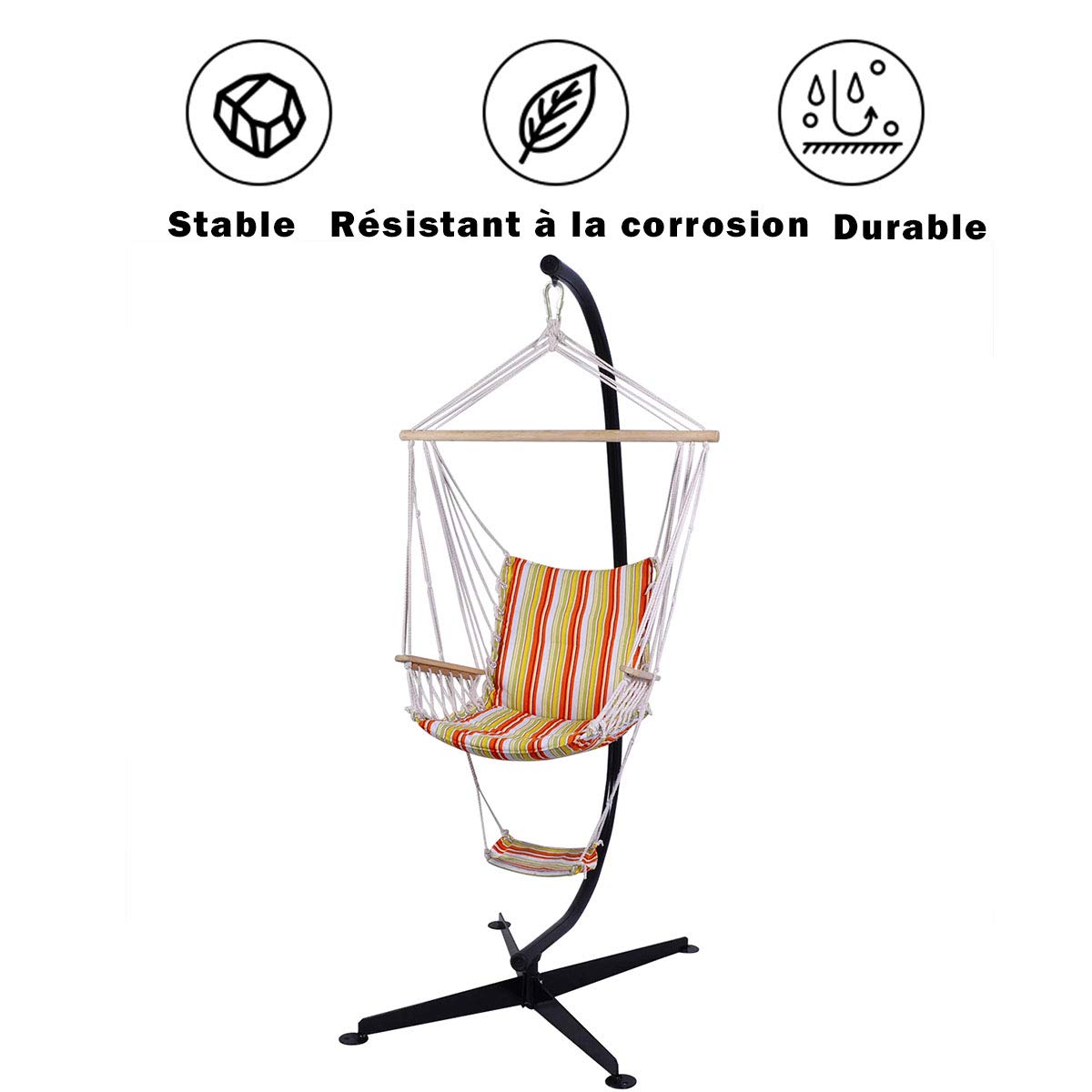 Hangstoel met standaard rotan wit ALLERA