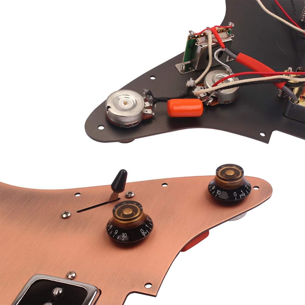 Exceart Loaded Prewired Humbucker Pickguard Pickups Set with Pickups Cover for Electric Guitar Parts Accessories Bronze