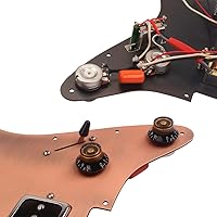 Vista 4 de Exceart Loaded - Juego de pastillas humbucker precableadas con cubierta de pastillas para guitarra eléctrica de 3 capas, accesorios bronce