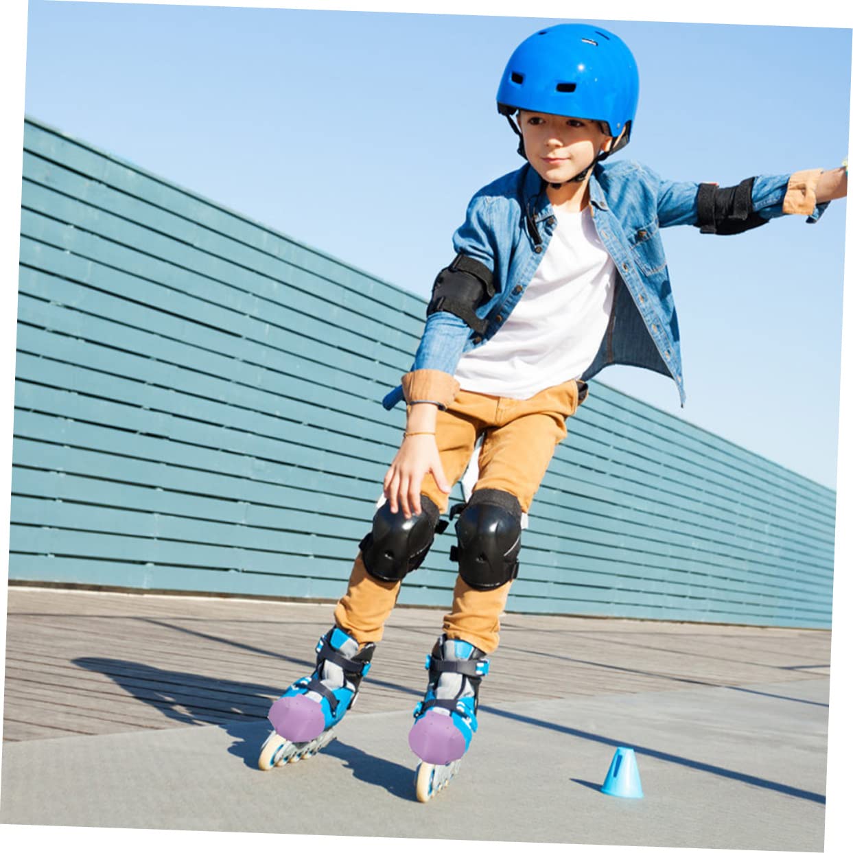 Supvox 6 Paare Skate-Stiefel Zehenschützer Aus Kunstleder Skate-zehenkappen Aus Leder Skate-Protektoren Outdoor-zubehör Rollenkappenschutz Überschuhe Kind Doppelreihe Violett Schuhschutz