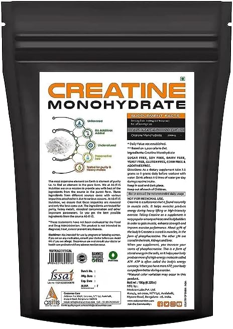 Miniatura 2 de Monohidrato de creatina, 100 gms  Certificado Labdoor de Estados Unidos para precisión y pureza