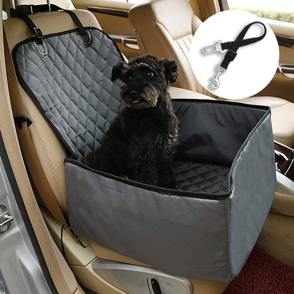 Flow.month Pet Front Seat Cover Pet Booster Seat,Deluxe 2 in 1 Dog Seat Cover for Cars Waterproof Dog Front Seat Cover Pet Bucket Seat…