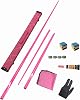 Premium Snooker Cues 58 Inch Pool Cue with Hard Case & 2 Pool Cue Chalk, 12 Jointed Carbon Fibre Billiard Cue Pool Cue Stick for for All Billiards Enthusiasts pink 11.5mm