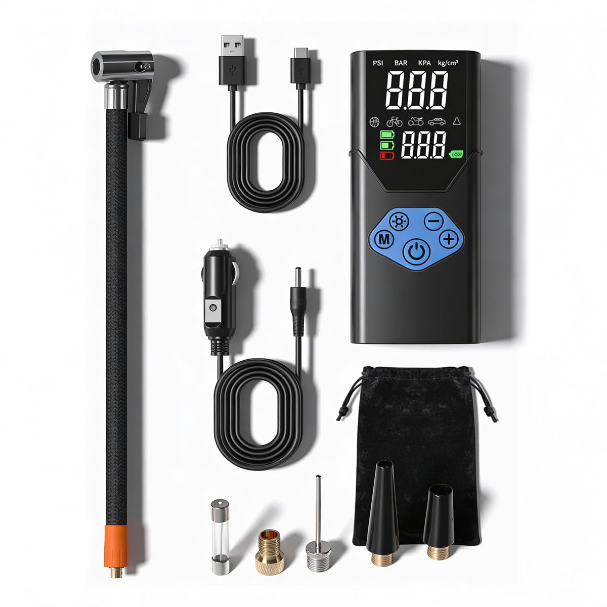 Blaupunkt Cordless Digital Tyre Inflator - TIF-999 DA-WL-12V, Tyre Inflator/Rechargeable & Corded Power Suitable for Cars,