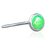 Vista 29 de Opal Tragus Stud Earring, Tragus Earring in 14k Gold filled ,3 mm green Opal Tragus studs Piercing