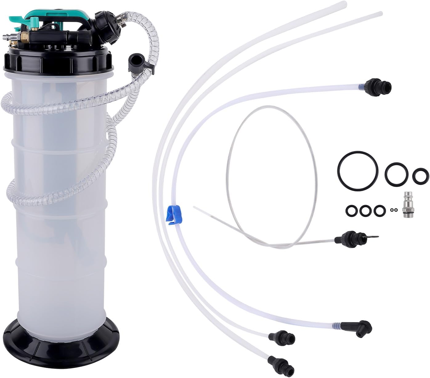 maXpeedingrods 2 Gallon/7.5 L Manual/Pneumatic Fluid Extractor, Automotive Oil Extractor Pump, Transmission Filler Pump Oil Vacuum Changer with 5pc Brake Bleeding Hose for Car, SUVs, Truck, Yachts