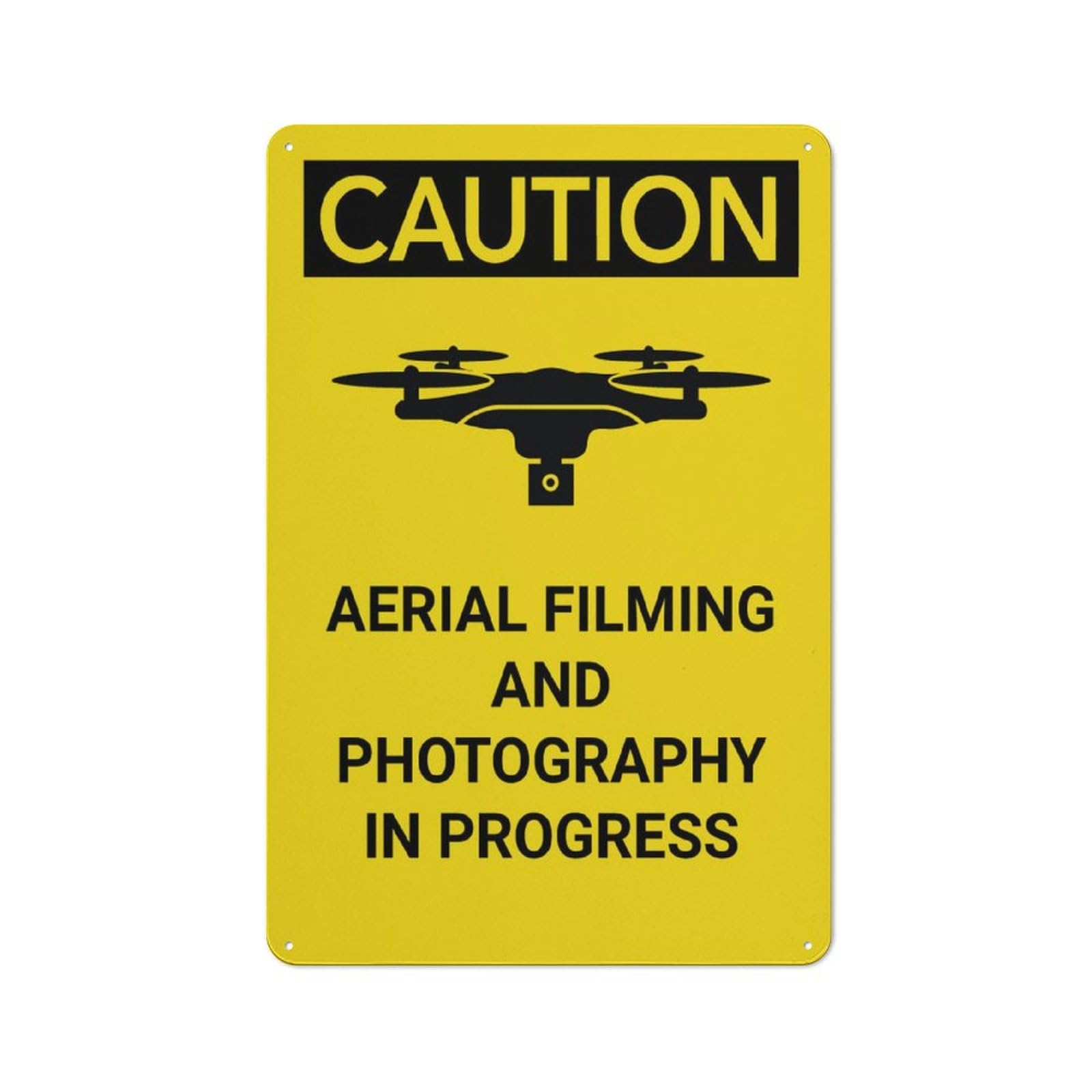 Xewazd A1857 Caution Aerial Filming And Photography In Progress 8"X12" Rust-Resistant Aluminum Sign - Indoor & Outdoor Use For Fence & Yard
