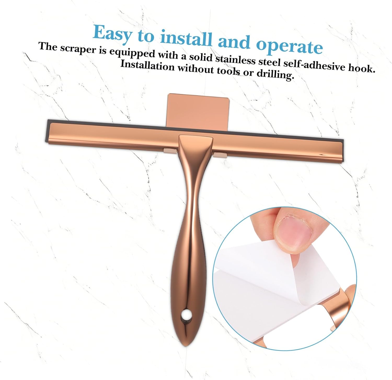 Stainless Steel Squeegee Wiper Shower Door Squeegee for Bathroom Window Cleaner