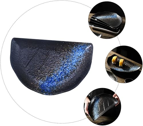 Miniatura 7 de Alipis Bandejas de disco de media luna decorativas, plato de sushi de cerámica, cuenco de postre, bandeja de postre de cerámica, plato en forma de