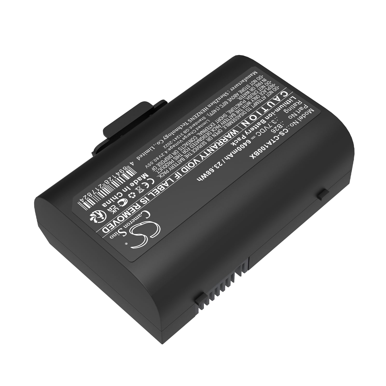 TECHTEK Batería 6400mAh Compatible con [Castles] Saturn 1000 S1F2, Saturn 1000F sustituye B26