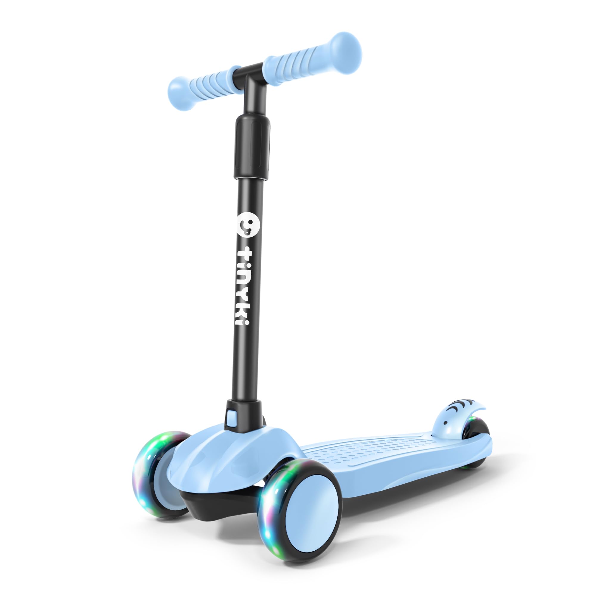 TINYKI Patinete Niño 2 Años a 6 - Altura Ajustable con Ruedas Luces LED - Scooter Niño 3 Ruedas - Patineta Infantil para Niños y Niñas Jugar