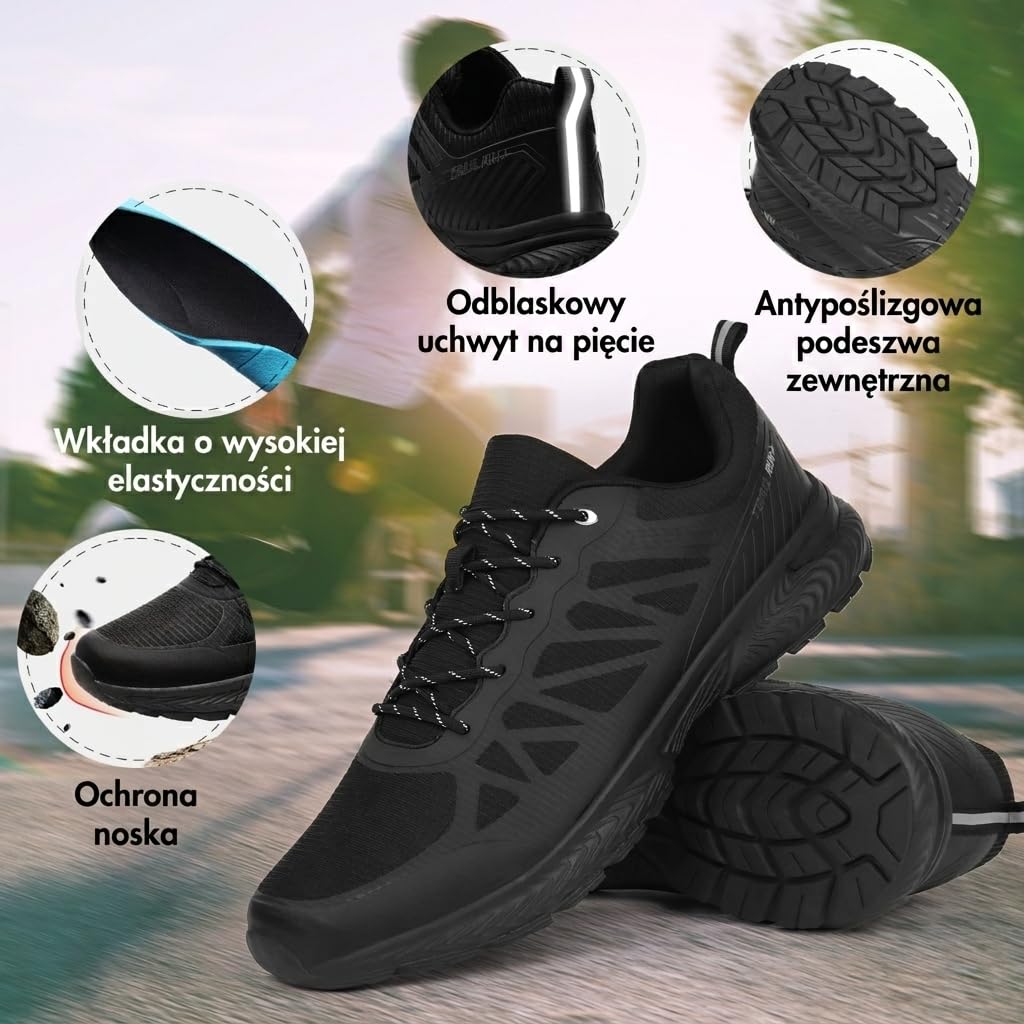Hawkwell Męskie Buty do Biegania w Terenie Trailowe Outdoorowe Duże Rozmiary 47-53