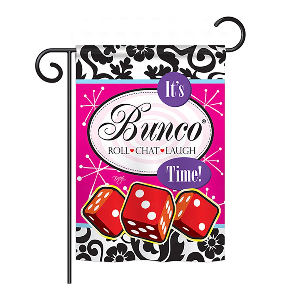 Breeze Decor - It's Bunco Time! Interests - Everyday Hobbies Impressions Decorative Vertical Garden Flag 13"x 18.5" Printed in USA