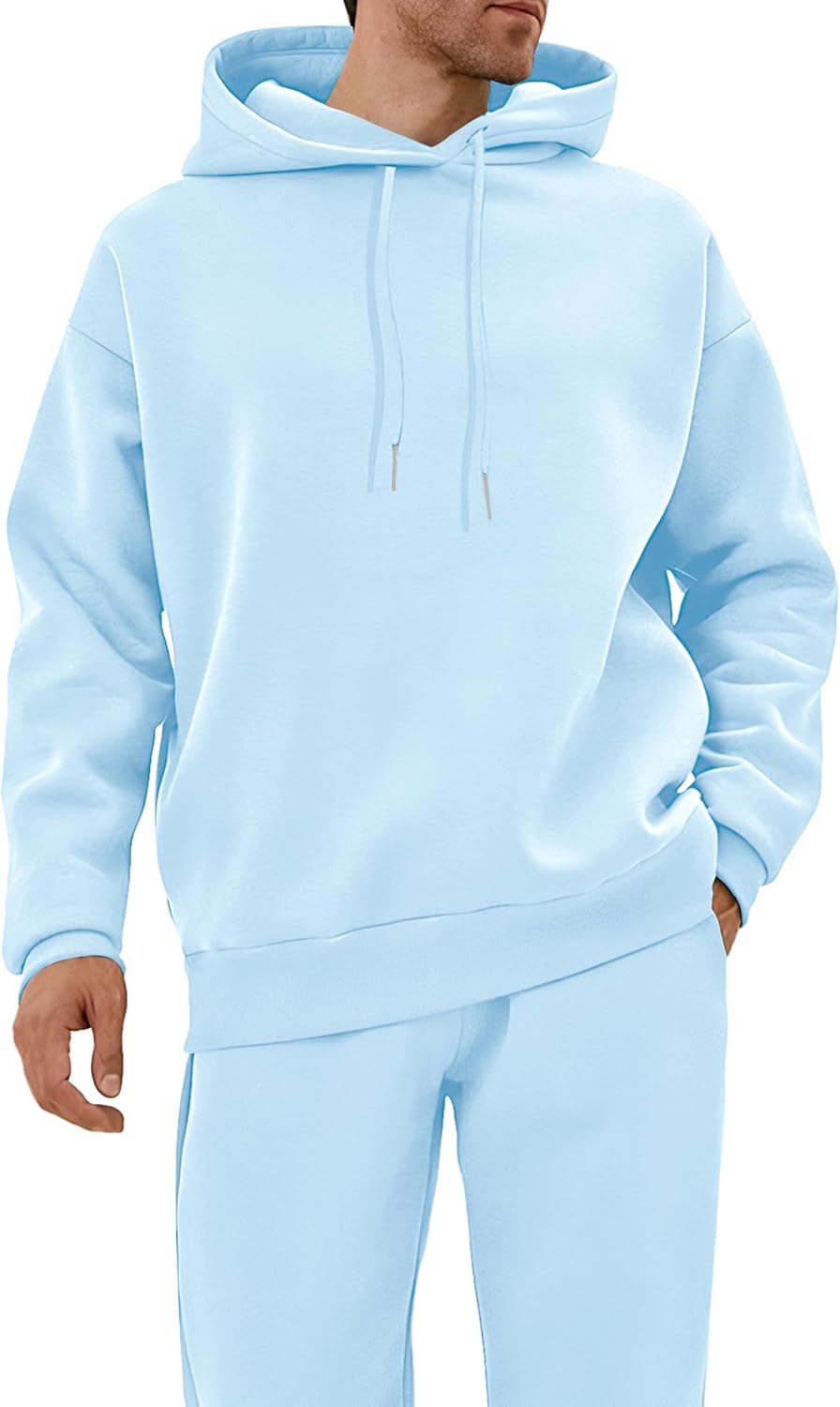 Uni Clau Men's Hoodie Tracksuits Casual 2 Piece Fleece Athletic Jogger Set