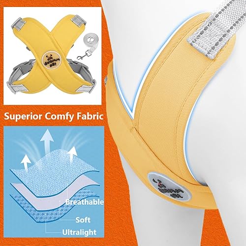 Miniatura 4 de Juego de arnés y correa para perro sin tirones para razas grandes, arnés de chaleco de servicio para mascotas antideslizante con correa a juego para