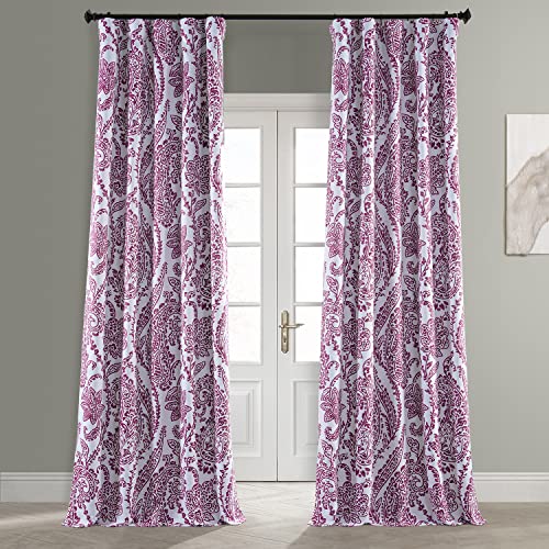 Image of HPD Half Price Drapes Printed Room Darkening Curtains for Bedroom, Living Room 50 X 108 (1 Panel), BOCH-KC16072F-108, Tea Time Cranberry