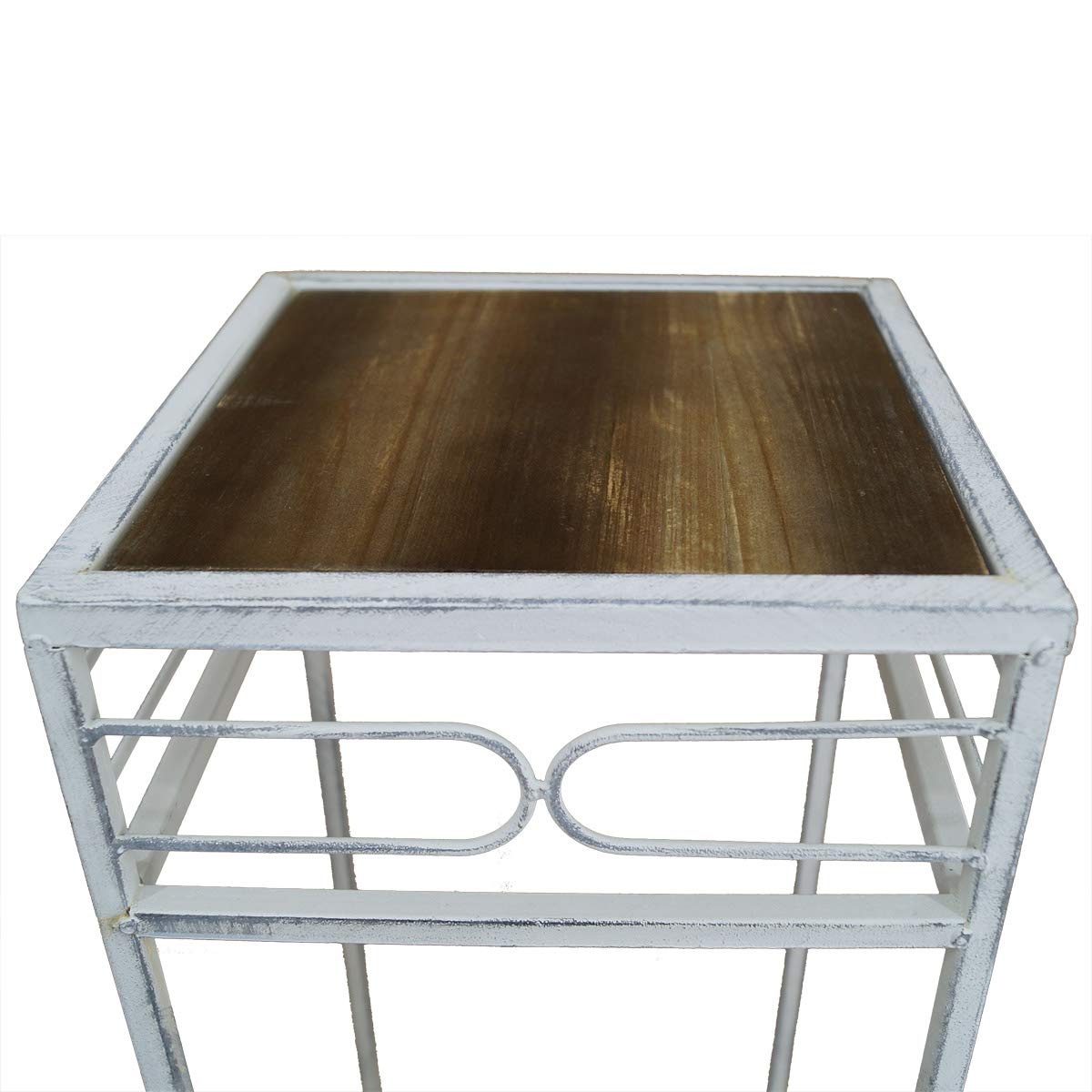 PrimoLiving 3er Blumenhocker/Beistelltisch aus Metall/Holz grau eckig