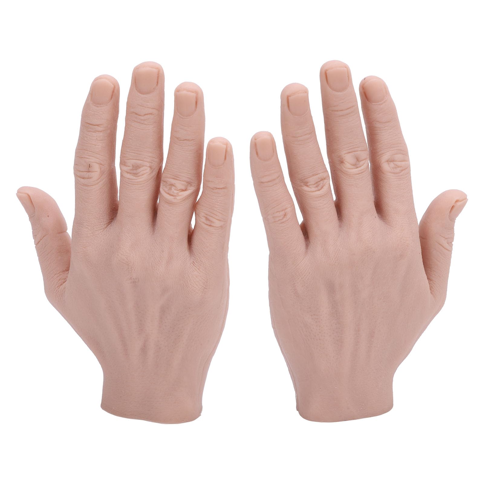Modele de Main Masculine en Silicone, Paire de Mains de Mannequin Souples, Réutilisables pour la Pratique du Tatouage, des Ongles et du Maquillage