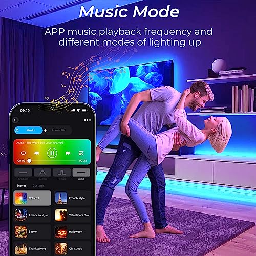 INDARUN RGBW Cob Led Strip Light 5m, 24V 5A RGBW WiFi Led Strip Set including APP Control - Image 3
