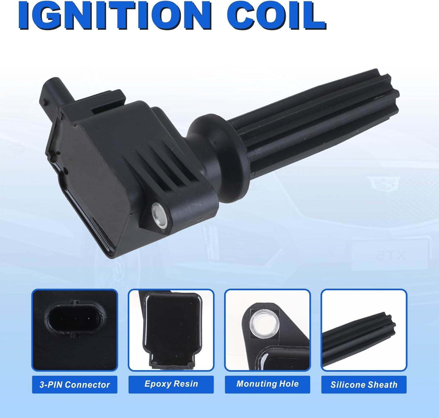 UF670 Ignition Coil Pack & iridium spark plugs Set of 4 fit for 2.0 2.3 Turbo 2013-2019 Ford Escape, Focus, Fusion, Explorer, Edge Mustang Taurus, Lincoln MKZ MKT MKC, Ecoboost 2.0T 2.3T