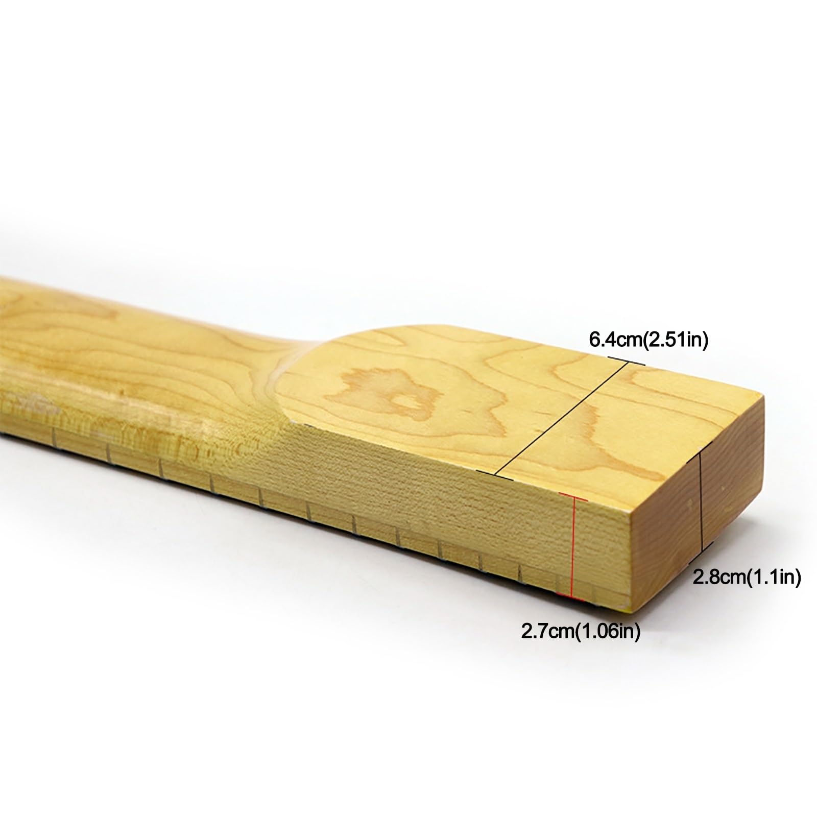 Mancino Acero Canadese Manico per Chitarra, 7 Corde 24 Tasti 2.5 Pollici Ampio Manico per Chitarra Elettrica Parti Sostituzione Adatto per Chitarra Appassionati