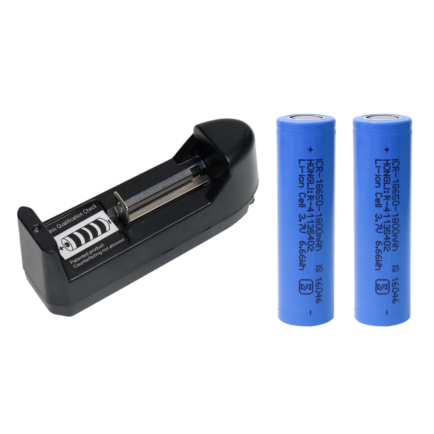 Electronic Spices Li-ion Rechargeable Battery Charger Combo with 1800mAh 3.7V Lithium-Ion Cell | Universal Charger for DIY & Electronics Use