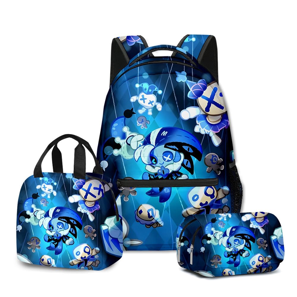 Hzsyc Unisex Kids C04 Kids Shadow Milk Cookie Backpack 3Pcs Set Boys Figure Shadow Milk Cookie Casual Daypacks - L Size/17In (,3Pcs)