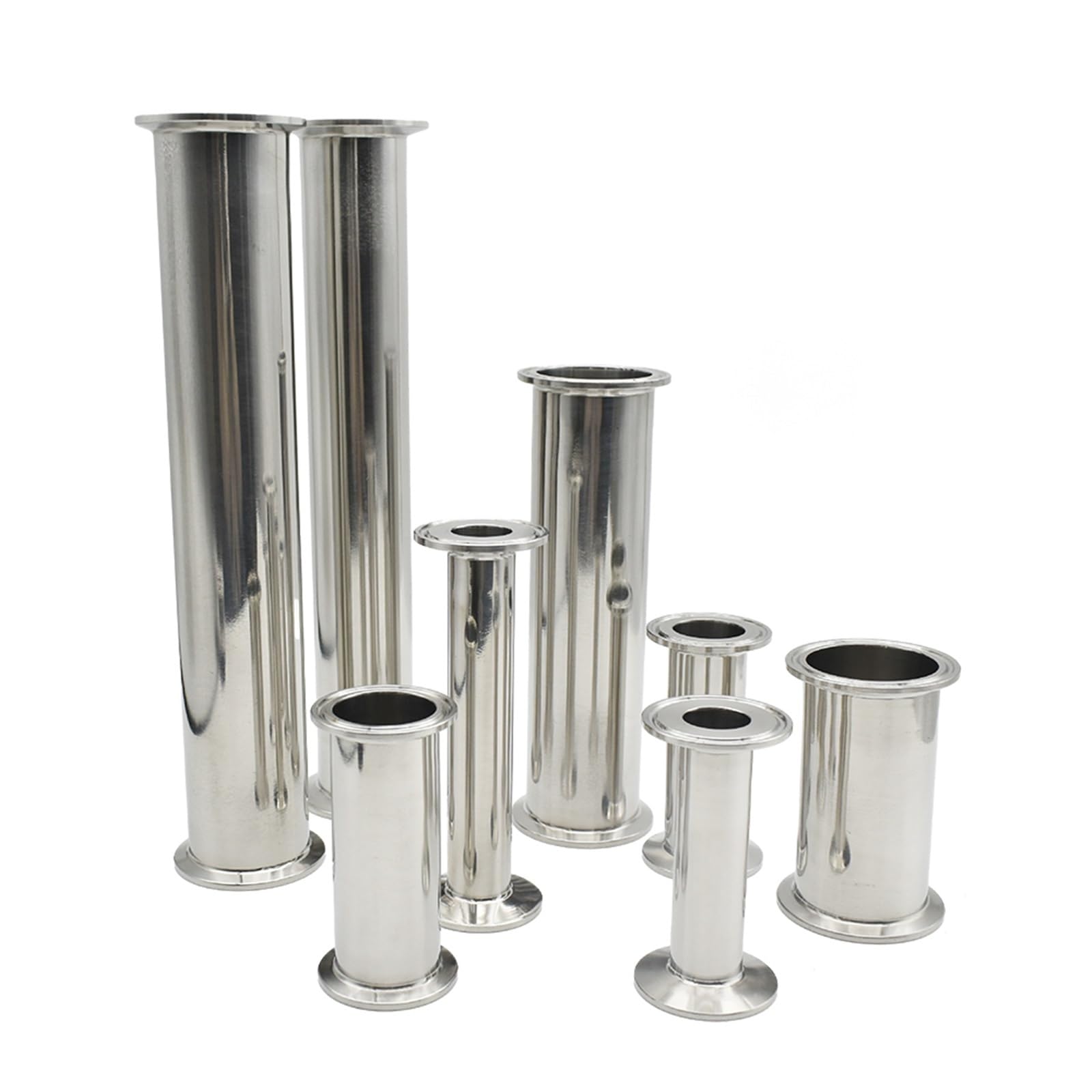 1,5 "2"-4 "304 tubo de bobina de triple abrazadera de acero inoxidable conector de tubería de acero inoxidable 100mm 150mm 200mm 250mm de longitud(Length 150mm OD51 X Ferrule64)