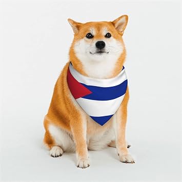 Flag of Cuba Dog Bandanas Pet Scarf Soft Triangle Bibs for Small and Large Breeds