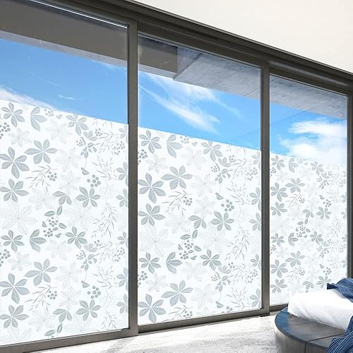 Miniatura 7 de Película de hoja blanca para ventana, película de privacidad esmerilada, calcomanías decorativas de vinilo para ventana, adhesivos estáticos, sin