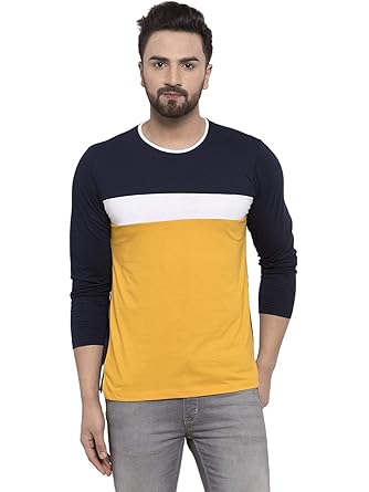Buy Kalt Men's Full Sleeves Multi Colour Round Neck Cotton Blend