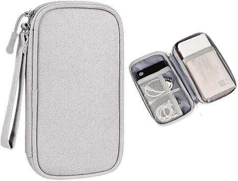 Multi functional storage bag Digital storage bagLarge capacity portable handbagTravel data accessory storage bagGRAY