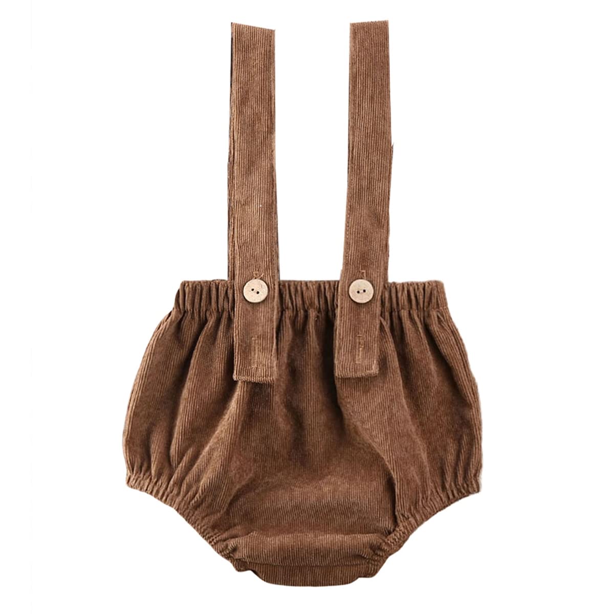 YINGISFITM Newborn Baby Girl Boy Solid Overalls Shorts Corduroy Strap Suspender Trousers Cute Baby Clothes Outfits (18-24 Months,Brown)