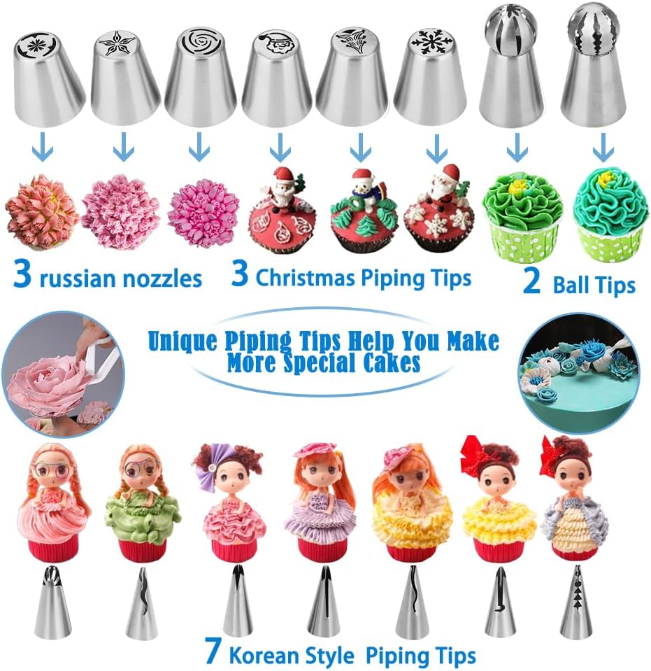 Cake Decorating Kit, 730 Pcs Cake Pop Kit Cake Decorating Supplies with Cake Carrier Holder Springform Pan Sets Toolbox Organizer Turntable Piping Bags Tips Chocolate Molds for Beginner Professional