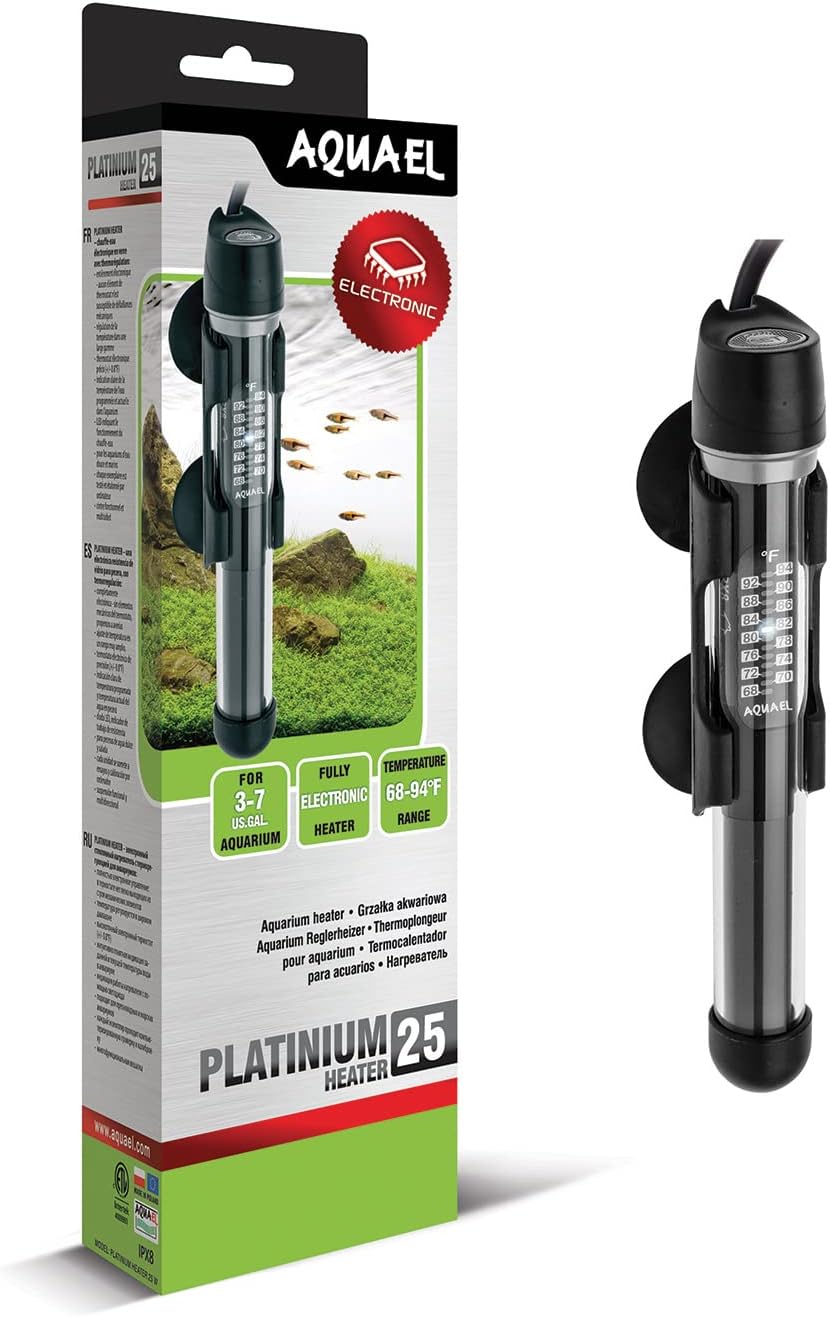 Aquael Platinium Aquarium Heater for Freshwater & Saltwater Aquariums - 25 Watt, 3-7 Gallons 25 Watts / 3 - 7 Gallons