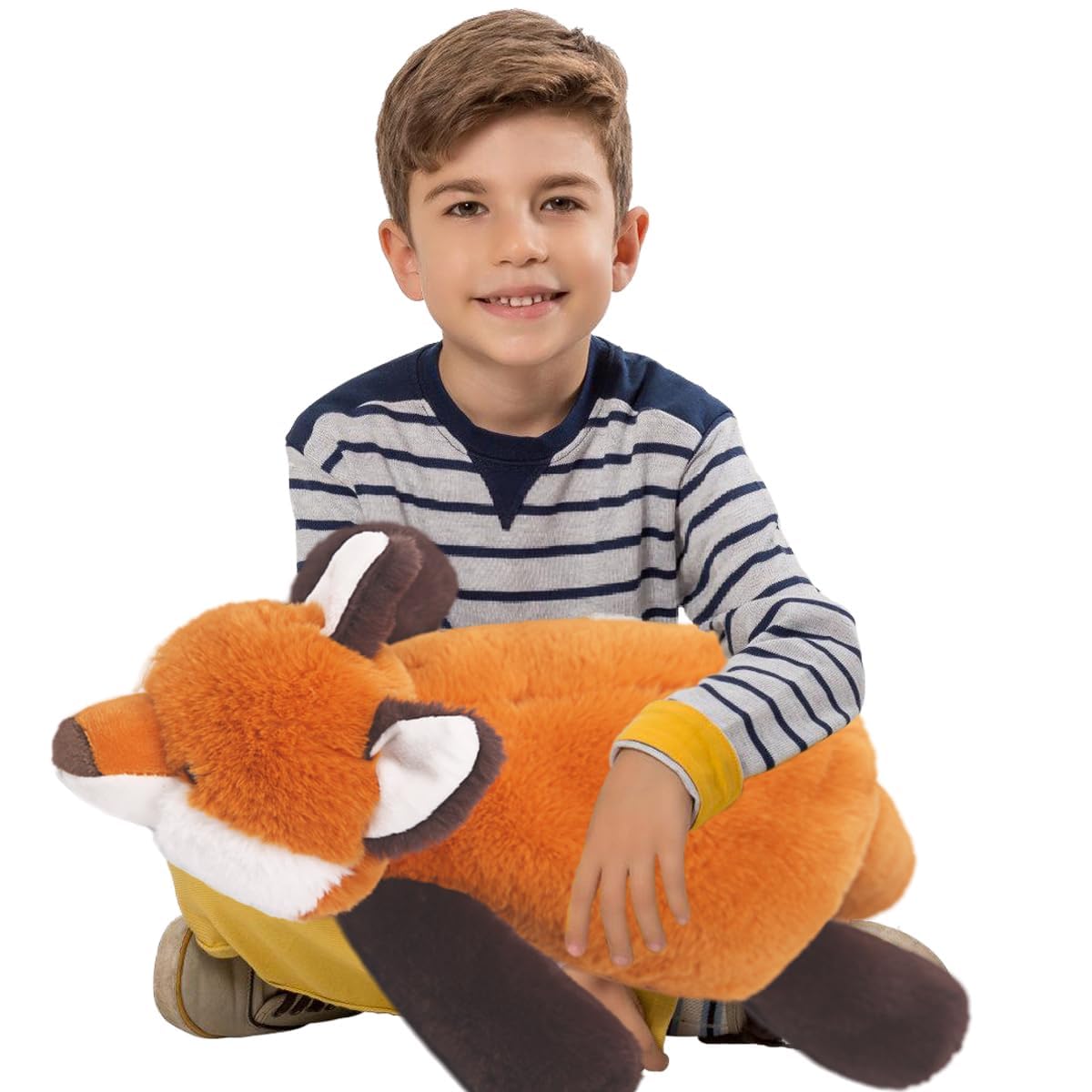 ARELUXSoft Fox Stuffed Animals:23.6in Fox Plush Cute Body Pillow Hug Sleeping Plushy Fluffy Wild Animal Toys Chair Decor Plushie Doll Gifts for Birthday Kids Girls Boys Toddler
