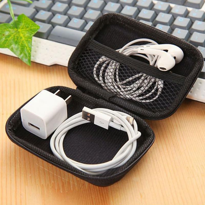 Miniatura 2 de Pequeño organizador de electrónica, bolsa de almacenamiento portátil de cable de viaje, estuche de almacenamiento de cable multifuncional para cable