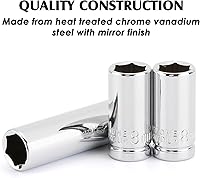 Vista 5 de MIXPOWER 4 piezas de enchufe de 1/4" de 8 mm profundo y poco profundo, 6 puntas, acero Cr-V, 8 mm