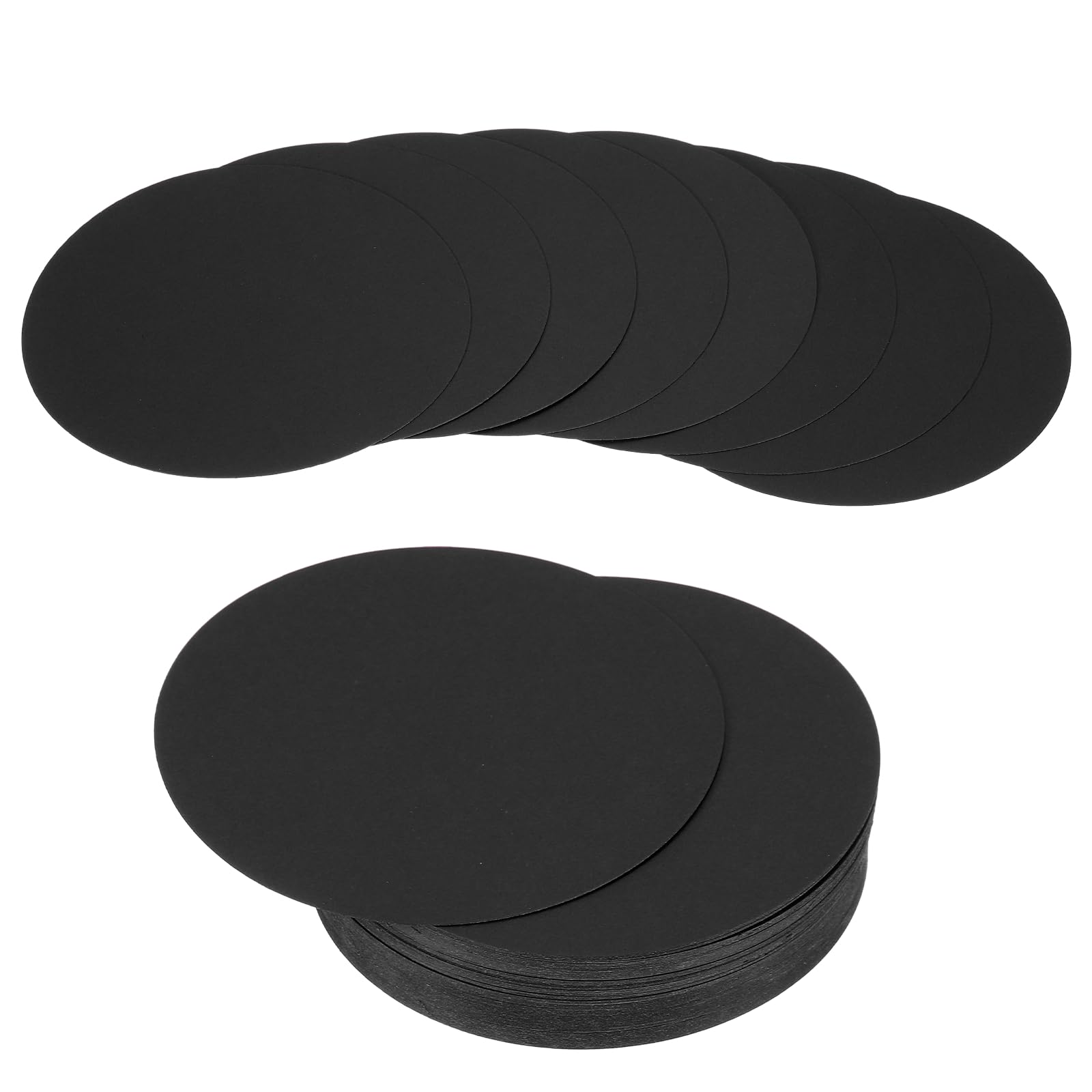 PATIKIL 100 Sheet Circle Card Stock, 4 Inch Round Cutouts Paper Thick Cardstock Coaster for DIY Craft Projects Printing Supplies Bulletin Board Decor, Black